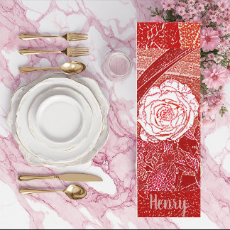 Rote Rose personalisierter Name Flora Wasserfarben Yogamatte