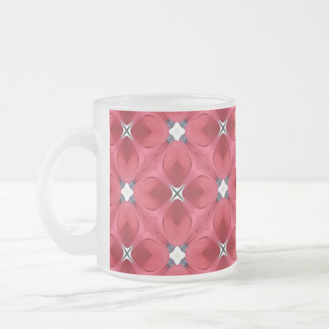 Rote Rose Petals Diamond Pattern Mattglastasse (Links)