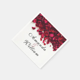 Rote Rose Petals Personalisiert Hochzeit Serviette