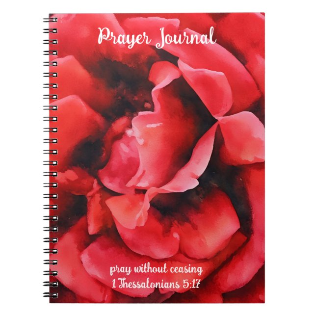 Rote Rose Petals Prayer Journal Notizblock (Vorderseite)
