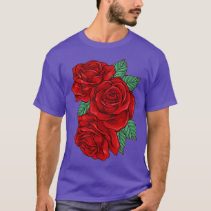 Rote Rose Pocket Design Blumenladen T-Shirt
