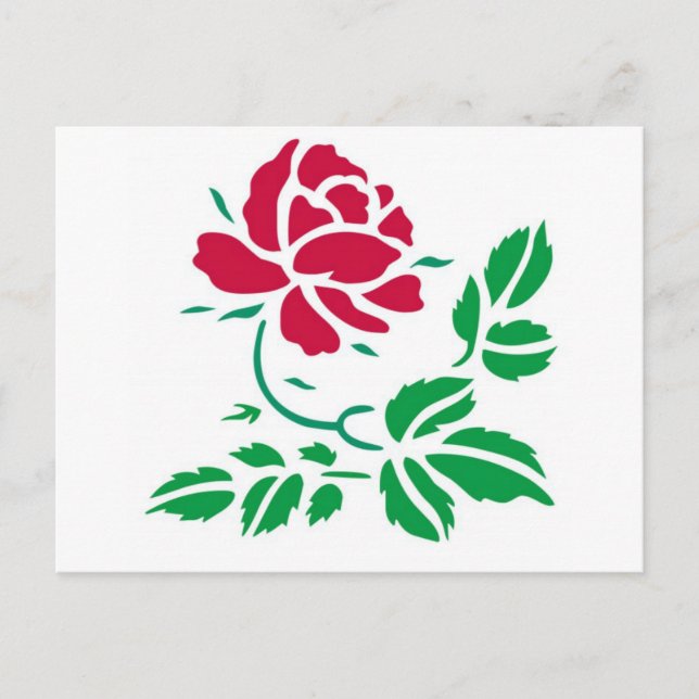 Rote Rose Postkarte (Vorderseite)