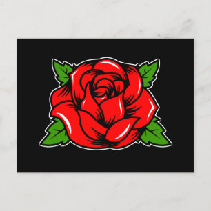 Rote Rose Postkarte