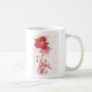 Rote Rose Postkartendesign Kaffeetasse