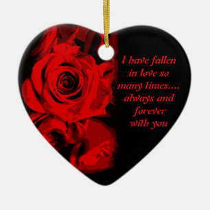 Rote Rose Print Valentine Keepake Ornament