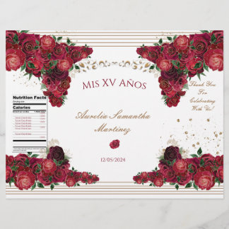 Rote Rose Quinceañera Chip Bag Wrapper Flyer