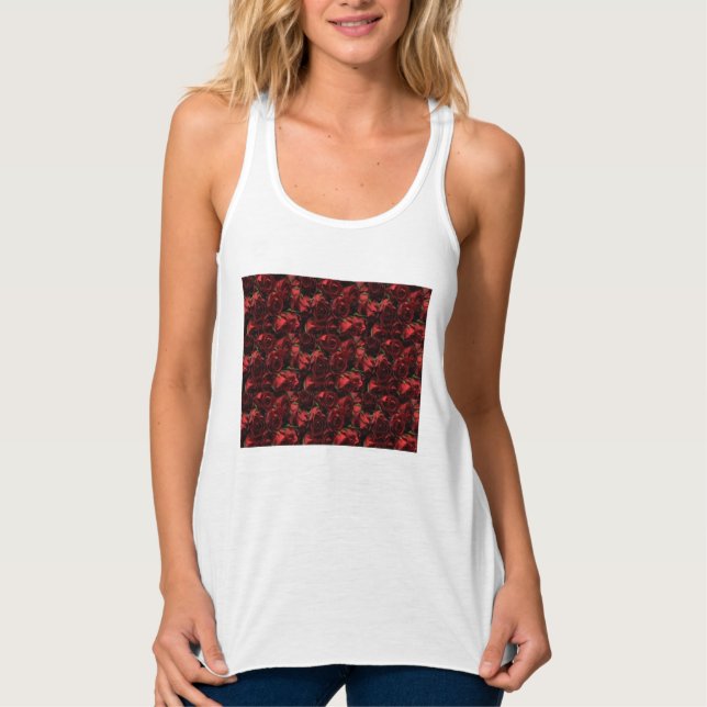 Rote Rose Racerback Oben Tank Top (Vorderseite)