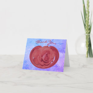 Rote Rose Raindrops Blume Kunst Dankeskarte