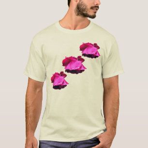 Rote Rose Raindrops Blume T-Shirt