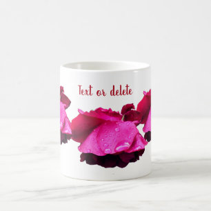 Rote Rose Raindrops Personalisiert Kaffeetasse