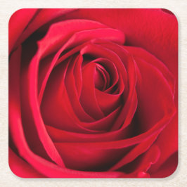 Rote Rose Rechteckiger Pappuntersetzer