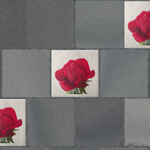 Rote Rose - Red rose Fliese