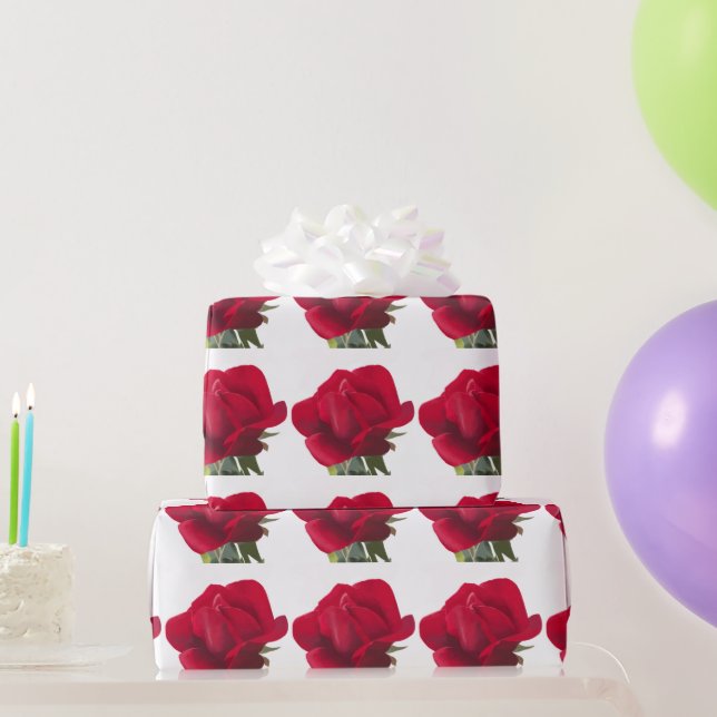 Rote Rose - Red rose  Geschenkpapier (Partygeschenke)