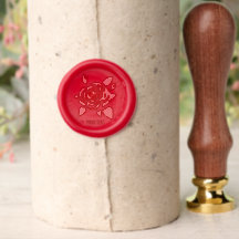 Rote Rose Red Wax Siegel Briefmarke mit Text