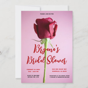 Rote Rose Rosa Valentinstag Romantischer Brautdusc Einladung