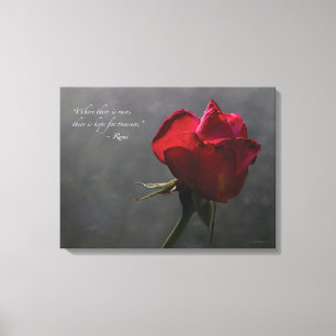 Rote Rose, Rumi Zitat, 24" x 18" - MEDIUM Leinwanddruck