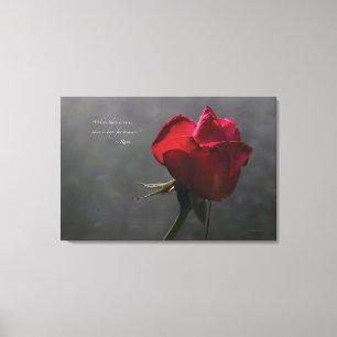 Rote Rose, Rumi zitiert, 36" x 24" - GROSS Leinwanddruck