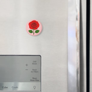 Rote Rose Runde Magnet