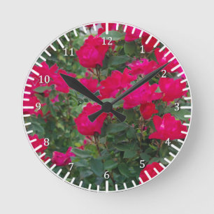 Rote Rose Runde Wanduhr