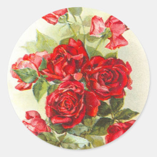 Rote Rose Runder Aufkleber