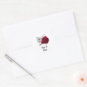 Rote Rose Runder Aufkleber
