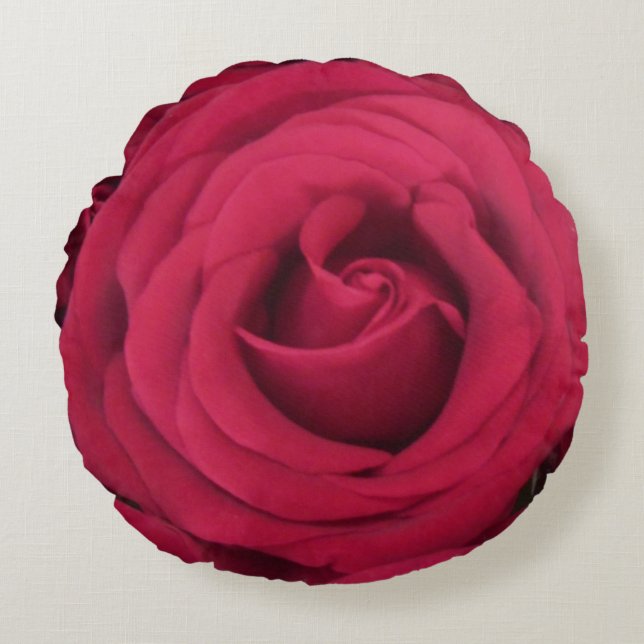 rote Rose Rundes Kissen (Vorderseite)