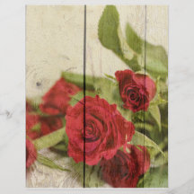 Rote Rose Rustikales Holzschuppen Papier
