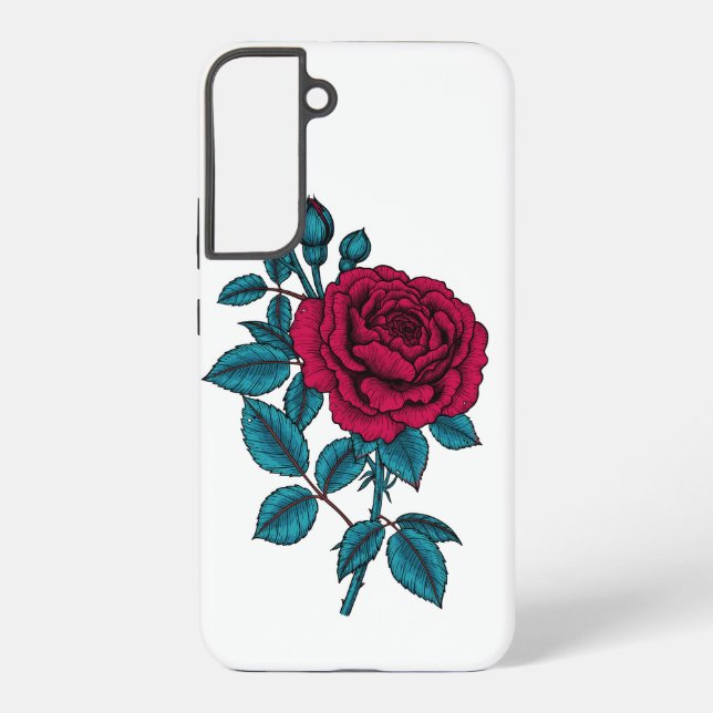 Rote Rose Samsung Galaxy Hülle (Rückseite)
