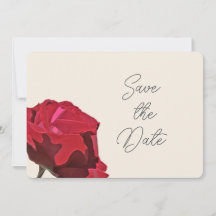Rote Rose Save the Date Karte