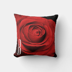Rote Rose Schwarz (Jede Farbe) Rustikaler Glamour  Kissen
