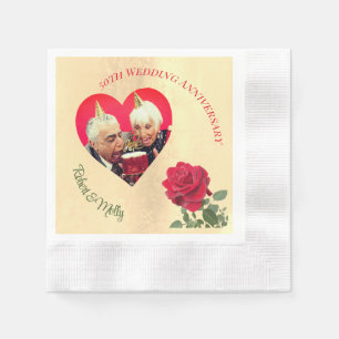 Rote Rose Serviette