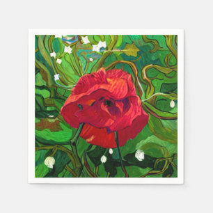 ROTE ROSE SERVIETTE