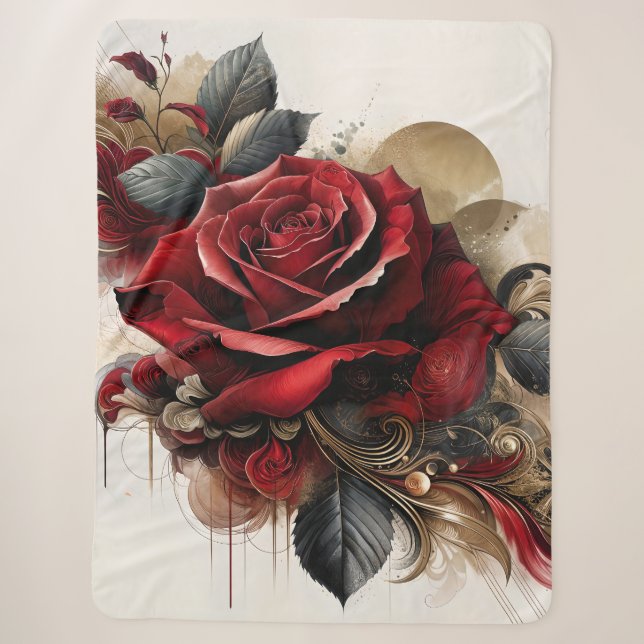 Rote Rose Sherpadecke (Vorderseite)