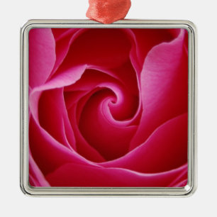 Rote Rose Silbernes Ornament