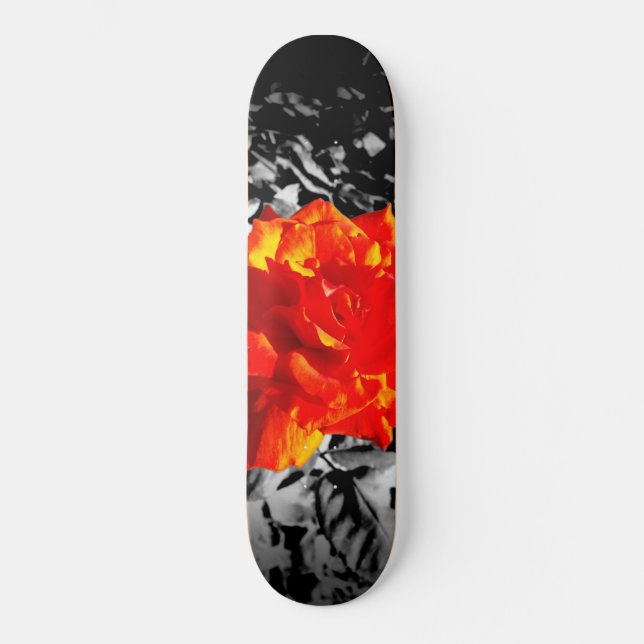 Rote Rose Skateboard (Vorderseite)