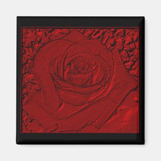 Rote Rose "Skulptur" Magnet