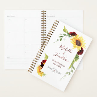 Rote Rose Sonnenblumen Hochzeitsplaner Planer