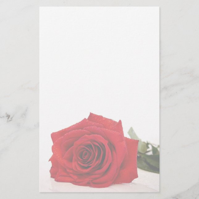 Rote Rose Stationery Briefpapier (Vorderseite)