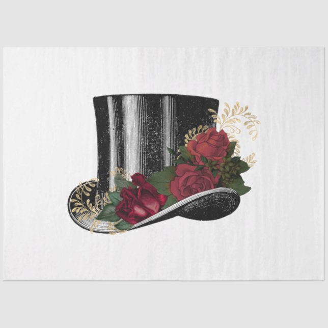 Rote Rose Steampunk Serie Design 2 Seidenpapier (Vorderseite)