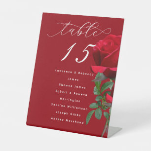 Rote Rose Stehtisch Sitzordnung Namensschild Sockelschild