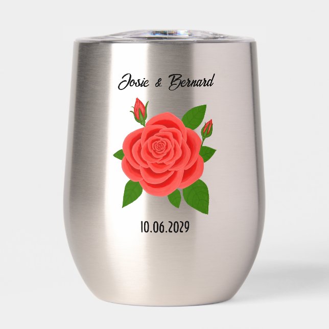 Rote Rose Stemless Tumbler (Vorderseite)