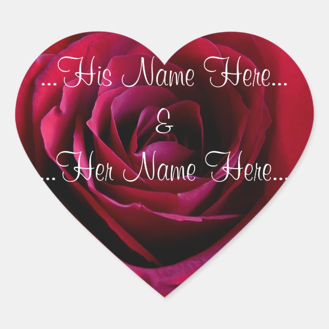 Rote Rose Stickers Romantische Rose Hochzeitsticke (Vorderseite)