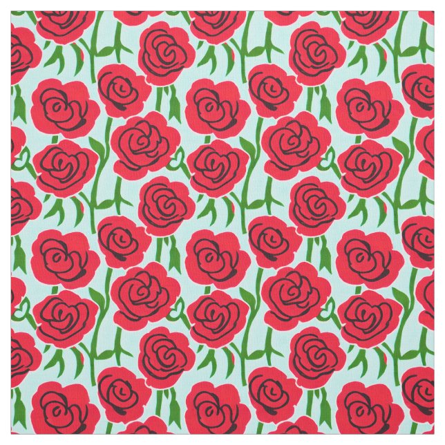 Rote Rose Stoff (Muster)