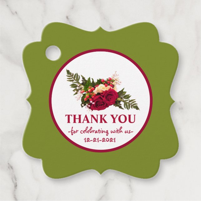 Rote Rose Swagger Geschenkanhänger (Vorderseite)