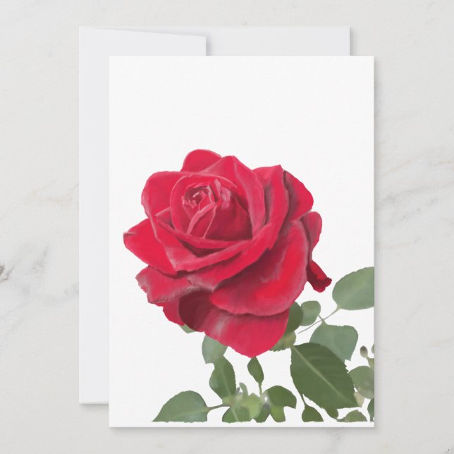 Rote Rose - Symbol der Liebe Einladung (Vorderseite)