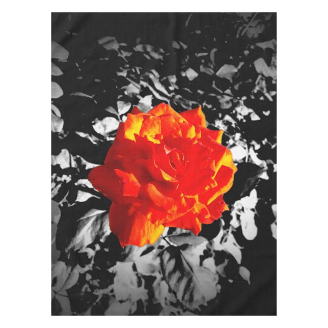 Rote Rose Tablettenkern aus Baumwolle, 52"x70" Tischdecke (Vorderseite)