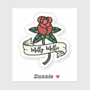 Rote Rose Tattoo Design Custom Cut Vinyl Sticker
