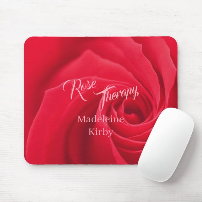 Rote Rose Therapie Undurchsichtig Personalisiert Mousepad (Mit Mouse)