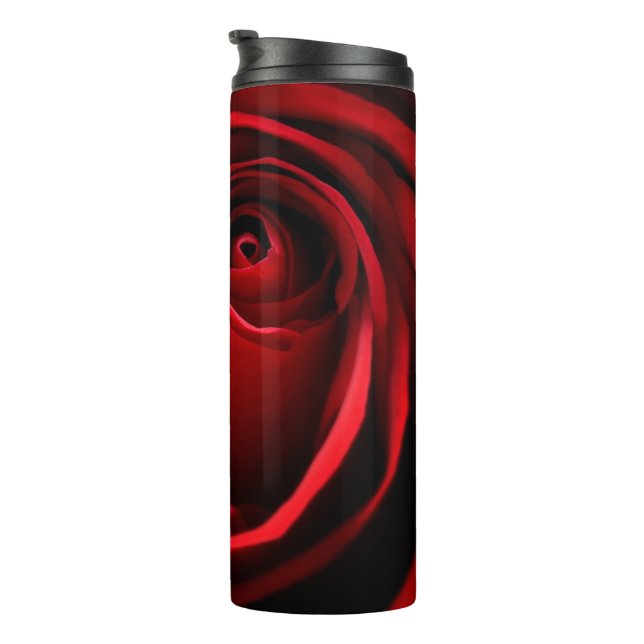 Rote Rose Trinkglas Thermosbecher (Nach rechts gedreht)