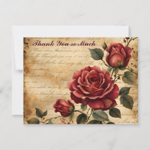 Rote Rose über das alte Parlament Vielen Dank Postkarte